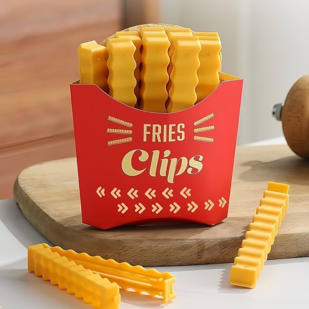 🐭 SALE! French Fries Clips Set of 12 with Durable Plastic Holder Magnetic back